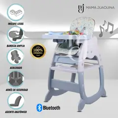 BABY - Silla de Comer 3 en 1 «MUSICAT» Musical Blue