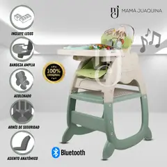 BABY - Silla de Comer 3 en 1 «MUSICAT» Musical Green