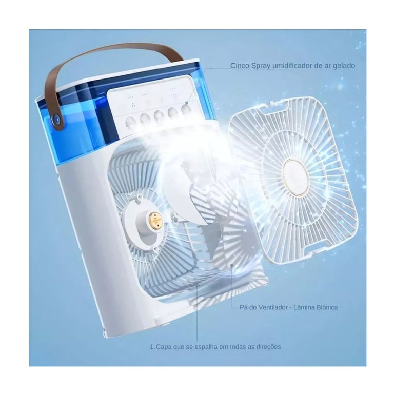 Ventilador Portátil Humidificador Air Cooler 3 en 1 BLANCO