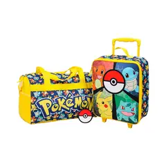 POKEMON - Bioworld Set De Maleta con ruedas y Maletin Viajero
