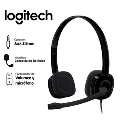 LOGITECH - H151 Stereo Auriculares con Micrófono para PC Smartphones