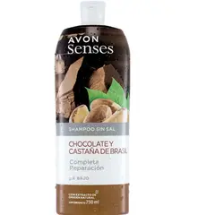 AVON - Senses Shampoo sin Sal Chocolate y Castaña De Brasil - 750 ml
