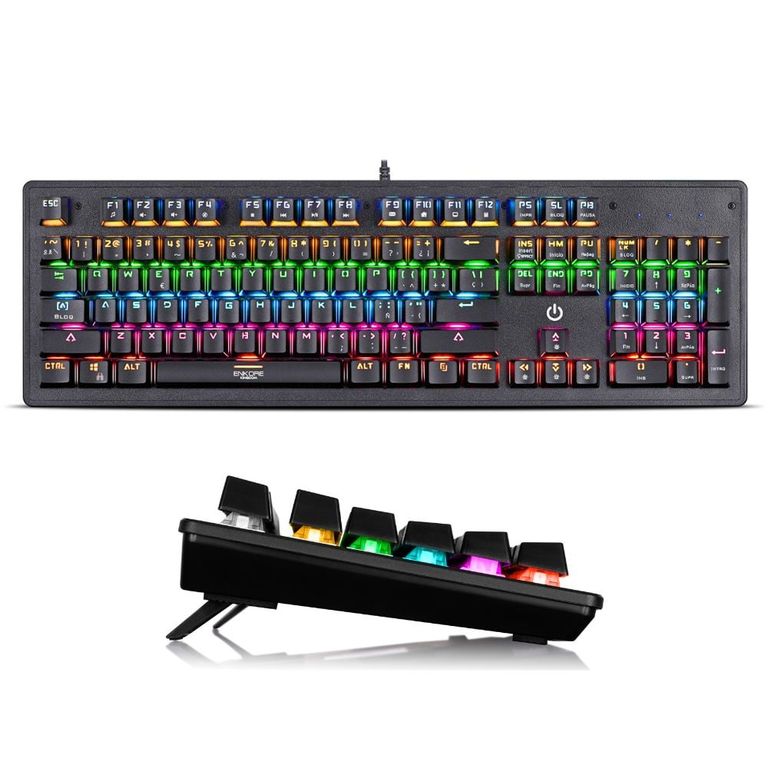 Teclado Gamer Mecánico Kingdom Led Rainbow ENK1001