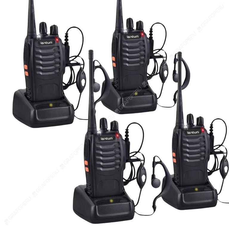 Radio Comunicación Walkie Talkie Seguridad Vigilancia x 04 Unidades