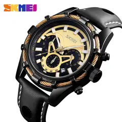 SKMEI - Reloj 9189 Negro Correa de cuero