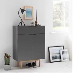 GENERICO - Zapatera Moderna Norma Negro R&R MUEBLES