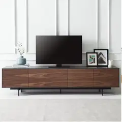 GENERICO - Mesa de TV Moderna Flaos Negro con Marrón R&R MUEBLES