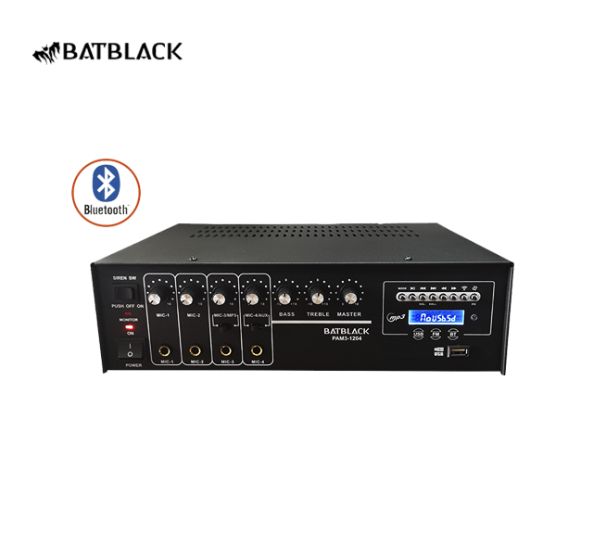 Amplificador de audio 120W 4 canales de micrófono USB/FM/AUX/BLUETOOTH