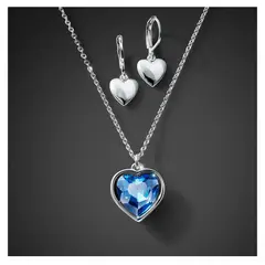 ESIKA - Set Collar + Aretes Ocean Muse doble baño de plata y Cristales