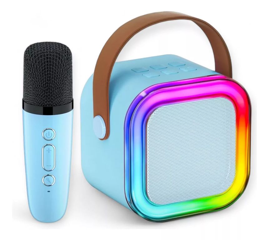 PARLANTE KARAOKE BLUETOOTH C MICROFONO INALAMBRICO RGB LUCES PORTATIL