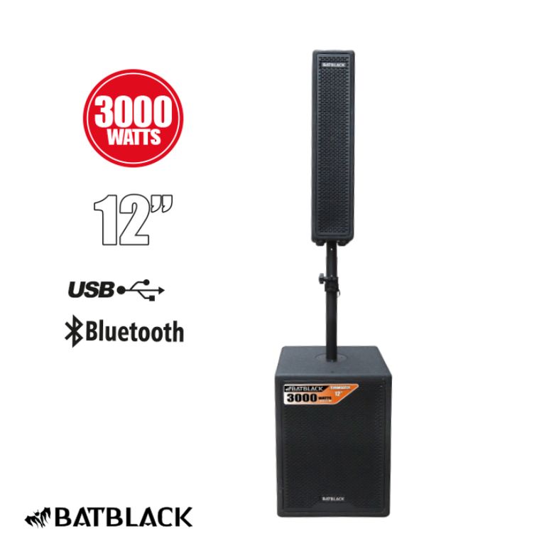 Kit Parlante Activo de 12″ con torre array de 4″ 3800W BT-1203SUB1-1