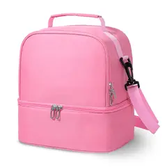 KELLER - Lonchera Térmica Doble Compartimento para Alimentos Rosado I38