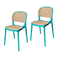 ARKIMUEBLES - Silla de polipropileno modelo Ariana turquesa - set x 2 sillas