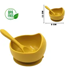 GENERICO - Cuenco de silicona y cuchara para bebé