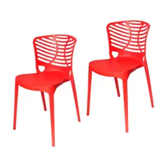ARKIMUEBLES - Silla de polipropileno modelo Florence rojo - set x 2 sillas