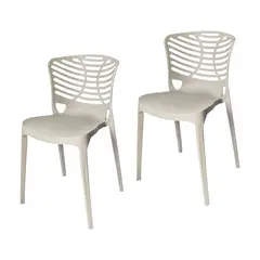 ARKIMUEBLES - Silla de polipropileno modelo Florence gris - set x 2 sillas