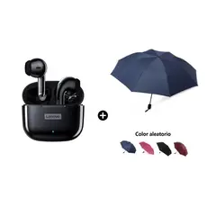 LENOVO - Audífono LP40 PRO Negro BT + Paraguas Plegable Color Aleatorio