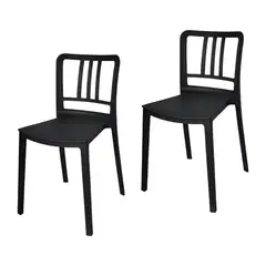 ARKIMUEBLES - Silla de polipropileno modelo Charlotte negro - set x 2 sillas