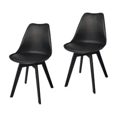 ARKIMUEBLES - Silla de polipropileno modelo Alexa negro - set x 2 sillas