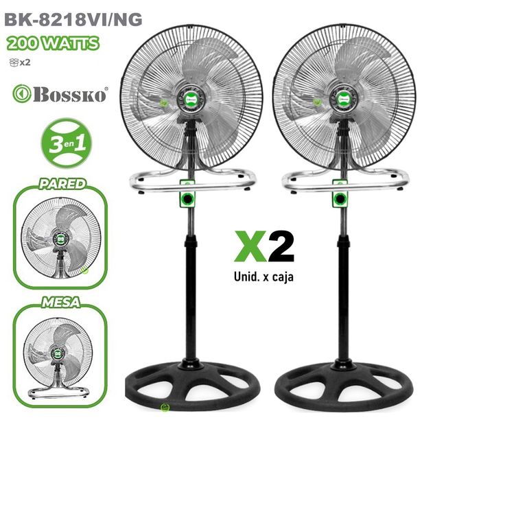 VENTILADOR 3 EN 1 18' BK-8218VI/NG X2 UNIDADES