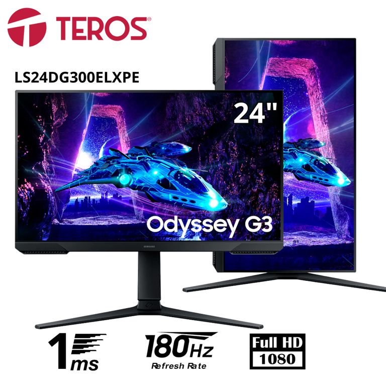 Monitor plano gaming Odyssey G3 24 FHD VA 180Hz 1ms