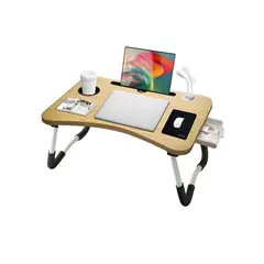 RISUTIMPORT - Mesa Plegable Lap Top Bandeja Portavasos Ventilador y luz USB PINO