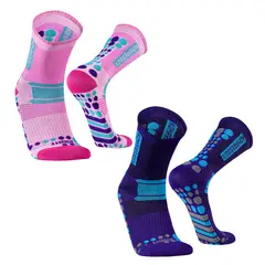 SILVERA NANOTECH - Medias compresión ciclismo running gym senderismo 2-pack