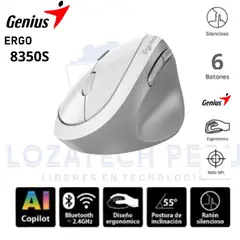 GENIUS - Mouse Ergo 8350s Ai Copilot Vertical White