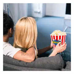 RYBIU IMPORT - Pack3 Cubeta de Envase para Palomitas Rojo Y+Regalo Stickers