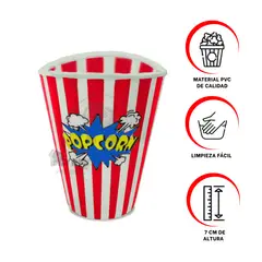 GENERICO - Pack3 Tazon para Porcorn de Color Rojo Y+Post-it Adhesivos