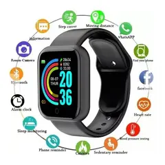 GENERICO - Reloj Inteligente Smartwatch Fit D20 NEGRO