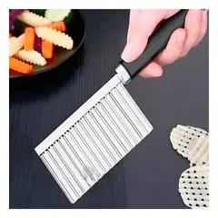 GENERICO - Pack3 Cuchillo de Facil Uso Ondas Plateado Y+Regalo Stickers