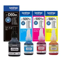 BROTHER - Pack de Tintas BTD60BK BT5001C BT5001M BT5001Y