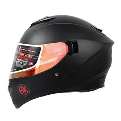 GENERICO - CASCO MOTO HOKEN BASICO VISOR REVO NEGRO MATE TALLA ¨XXL¨