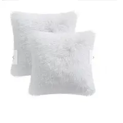 GENERICO - COJIN CUADRADO PELO LARGO 35X35 BLANCO