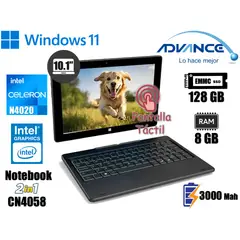 ADVANCE - NOTEBOOK 10.1 " CN4058 CELERON N4020 8GB 128GB 2 EN 1 WINDOWS 11