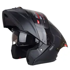GENERICO - CASCO MOTO HOKEN HK3 CON LUZ LED NEGRO MATE TALLA ¨L¨