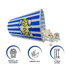 GENERICO - Pack3 Tazon para Porcorn de Color Azul Y+Post-it Adhesivos