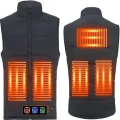 GENERICO - Chaleco térmico negro con alimentación por USB talla L