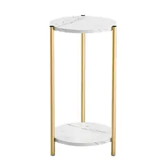 GENERICO - Mesa auxiliar Moderna y Elegante con Detalles tipo Mármol