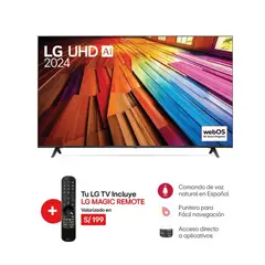 LG - Televisor 55” LED 4K UHD SMART TV CON THINQ AI 55UT8050PSB 2024