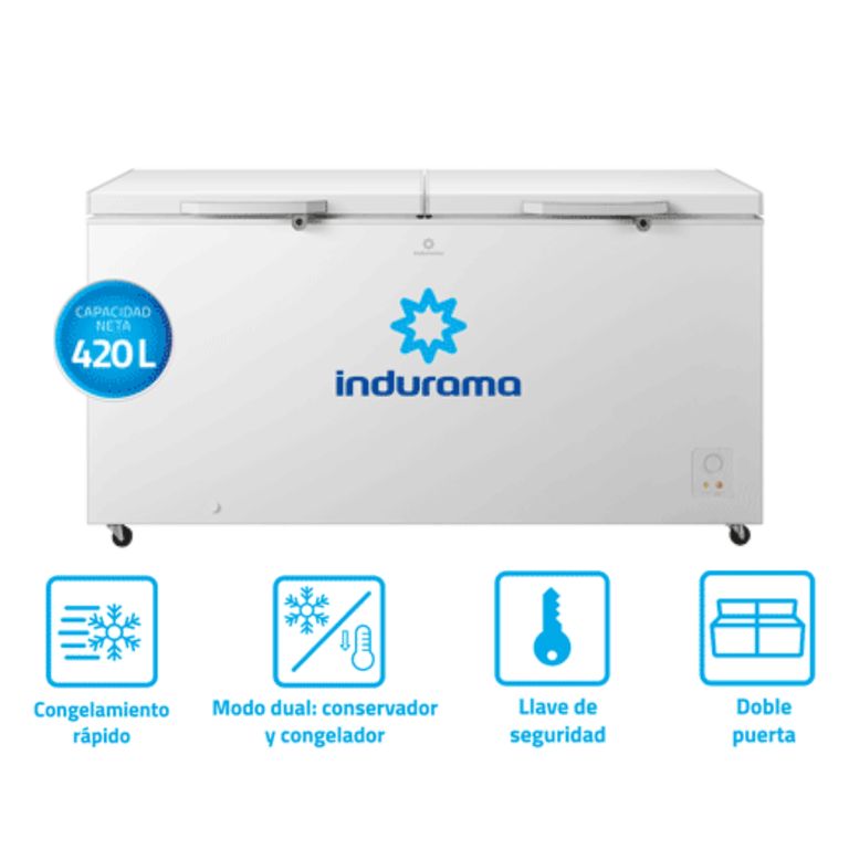 CONGELADORA HORIZONTAL 2 PUERTAS 420L CI-420 BL