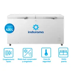 INDURAMA - CONGELADORA HORIZONTAL 2 PUERTAS 420L CI-420 BL