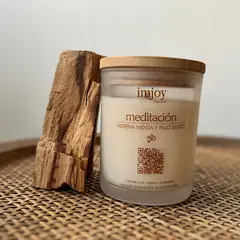 IMJOY YOGA HOME - Vela de soya ecológica - aroma a verbena menta y palo santo