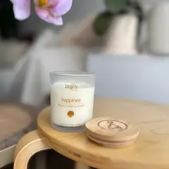 IMJOY YOGA HOME - Vela de soya ecológica - aroma a vainilla alegría