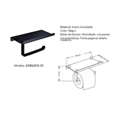GENERICO - Porta rollo de Papel Higiénico más Porta celular ADB6209-01