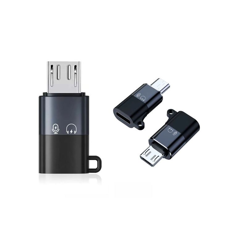 Adaptador Tipo C a Micro USB V8 para Carga rápida, micrófono o audio