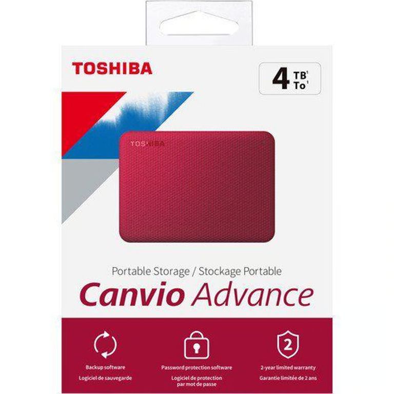 Disco Duro Externo Canvio Advance 4TB - Rojo - Portátil