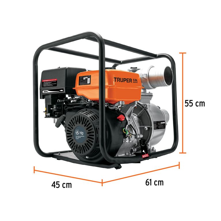 Motobomba autocebante 4x4 gasolina 15HP agrícola