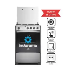 INDURAMA - COCINA A GAS DE 4 HORNILLAS CON HORNO CORUÑA QZ